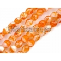 Margele firepolish portocaliu-alb 8mm